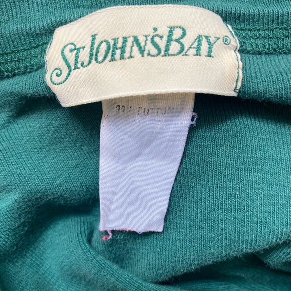 Vintage ST Johns Bay Long Sleeve Turtle Neck Shirt Green. Not sure on size - Picture 4 of 6